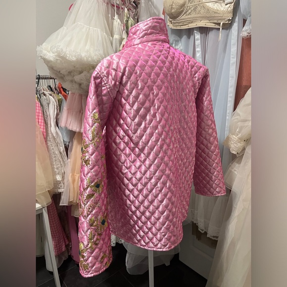 Free People 💗 stunnning India silk satin quilted bed jacket - Picture 4 of 5